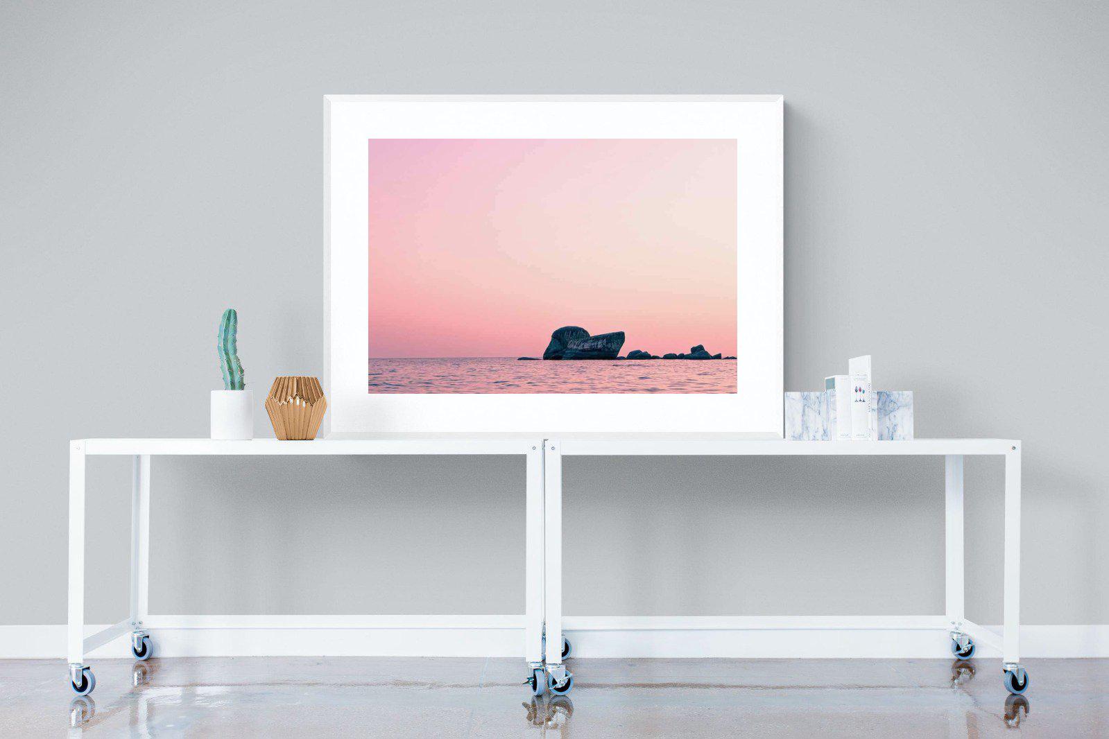 Pink Rocks-Wall_Art-120 x 90cm-Framed Print-White-Pixalot
