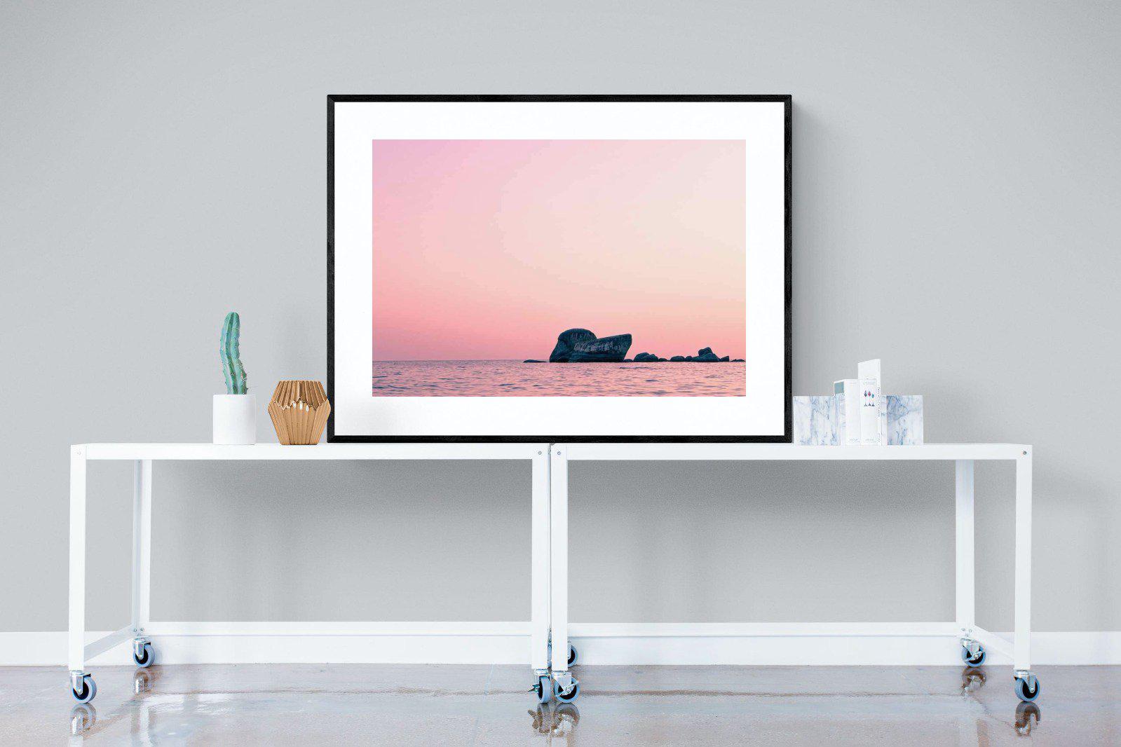 Pink Rocks-Wall_Art-120 x 90cm-Framed Print-Black-Pixalot
