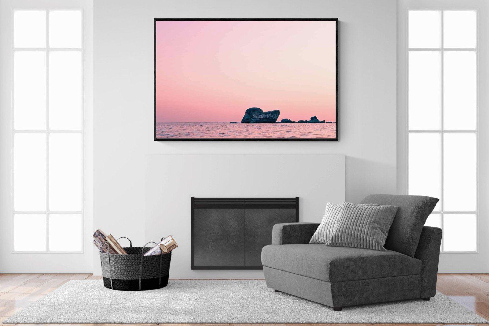Pink Rocks-Wall_Art-150 x 100cm-Mounted Canvas-Black-Pixalot