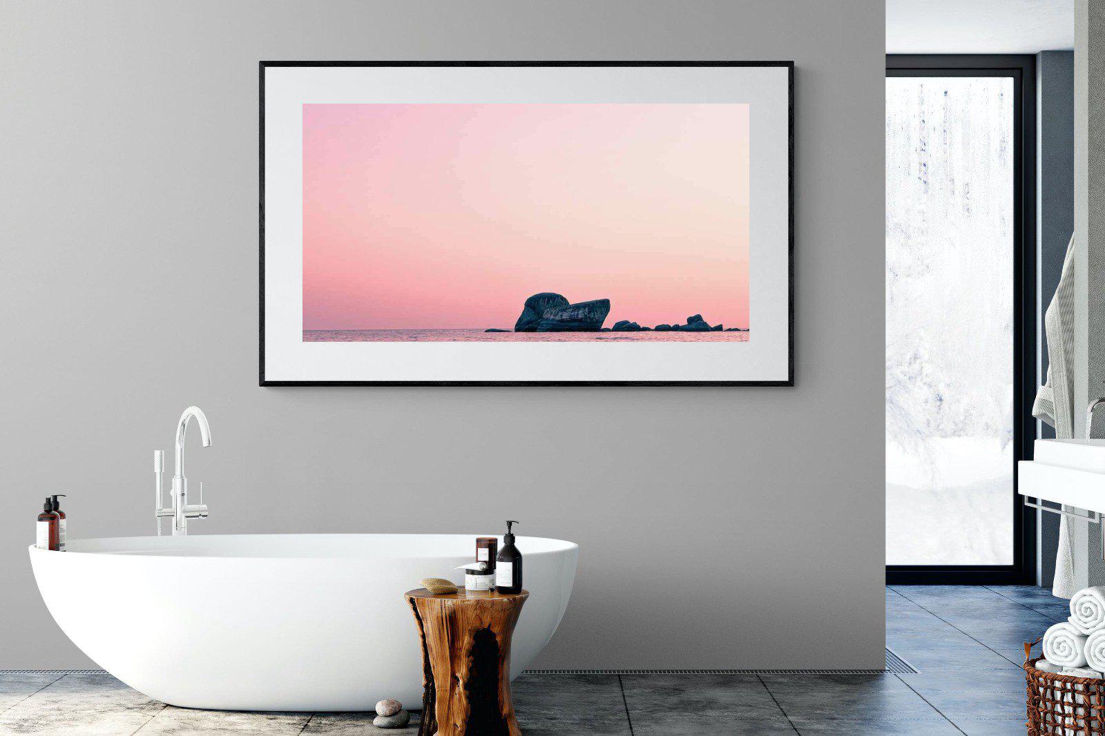 Pink Rocks-Wall_Art-180 x 110cm-Framed Print-Black-Pixalot