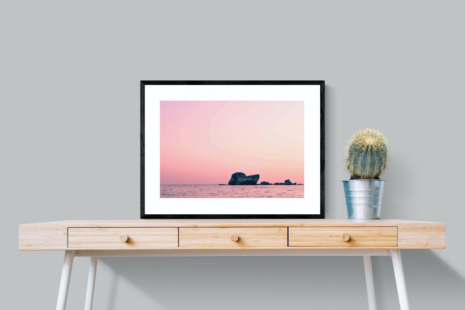 Pink Rocks-Wall_Art-80 x 60cm-Framed Print-Black-Pixalot