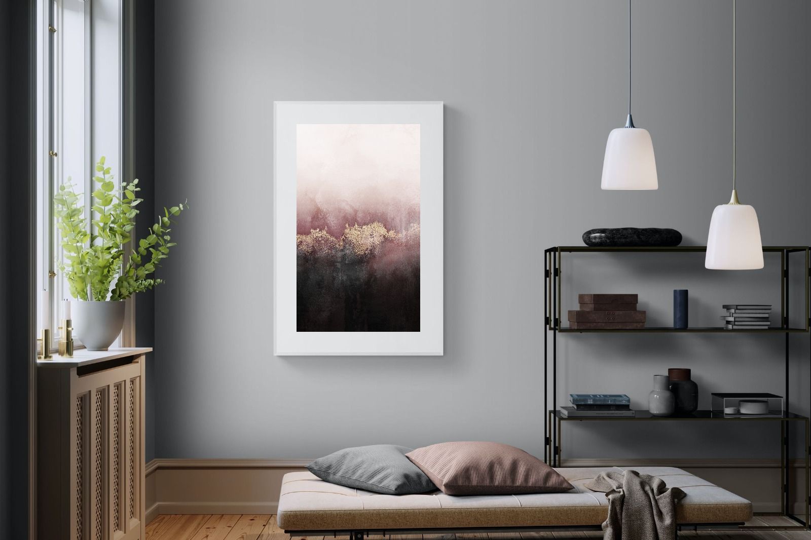 Pink Sky-Wall_Art-100 x 150cm-Framed Print-White-Pixalot