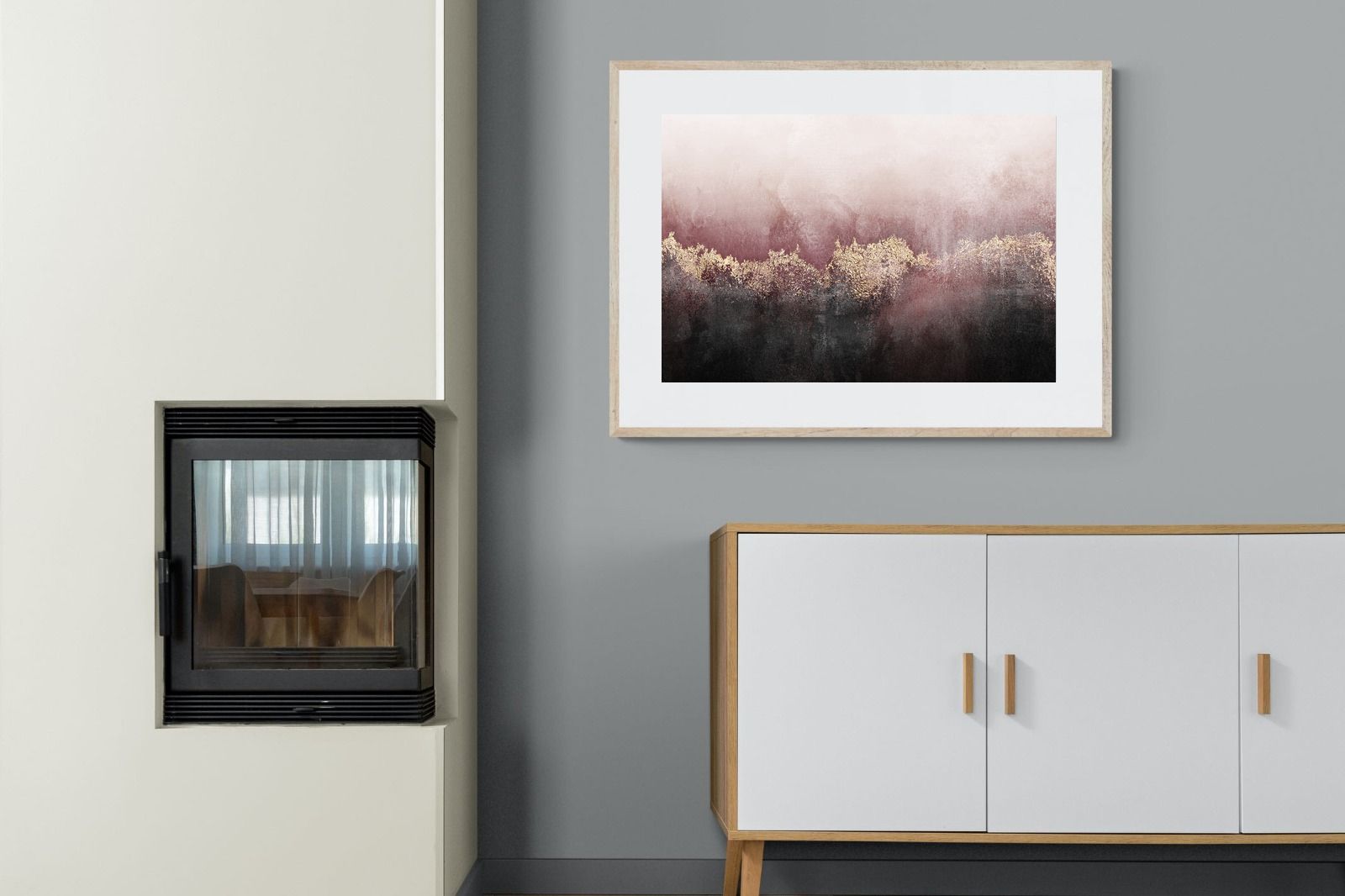 Pink Sky-Wall_Art-100 x 75cm-Framed Print-Wood-Pixalot