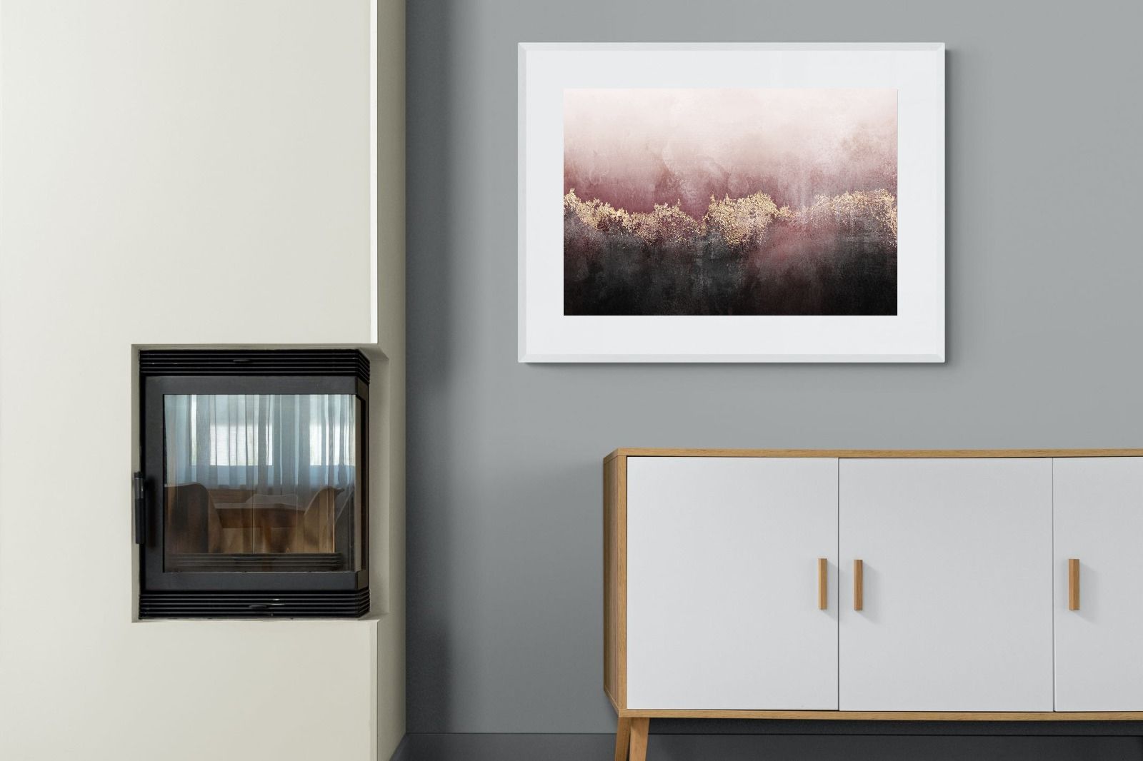Pink Sky-Wall_Art-100 x 75cm-Framed Print-White-Pixalot