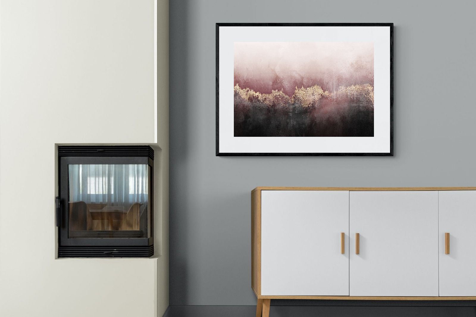 Pink Sky-Wall_Art-100 x 75cm-Framed Print-Black-Pixalot