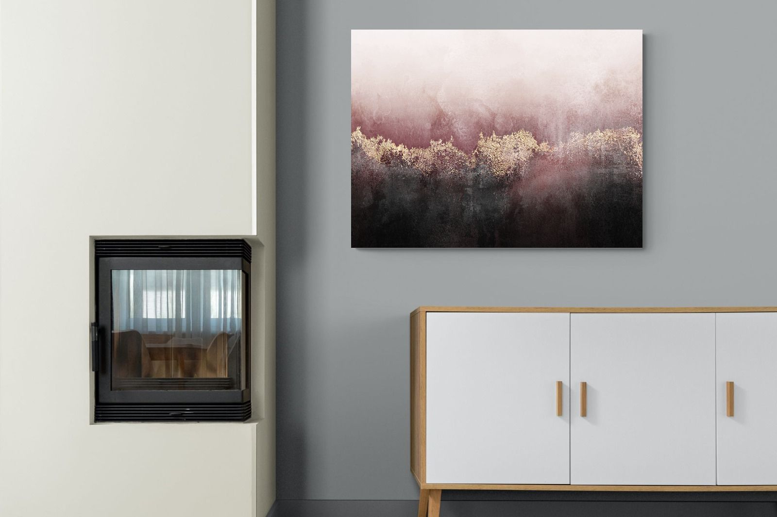 Pink Sky-Wall_Art-100 x 75cm-Mounted Canvas-No Frame-Pixalot