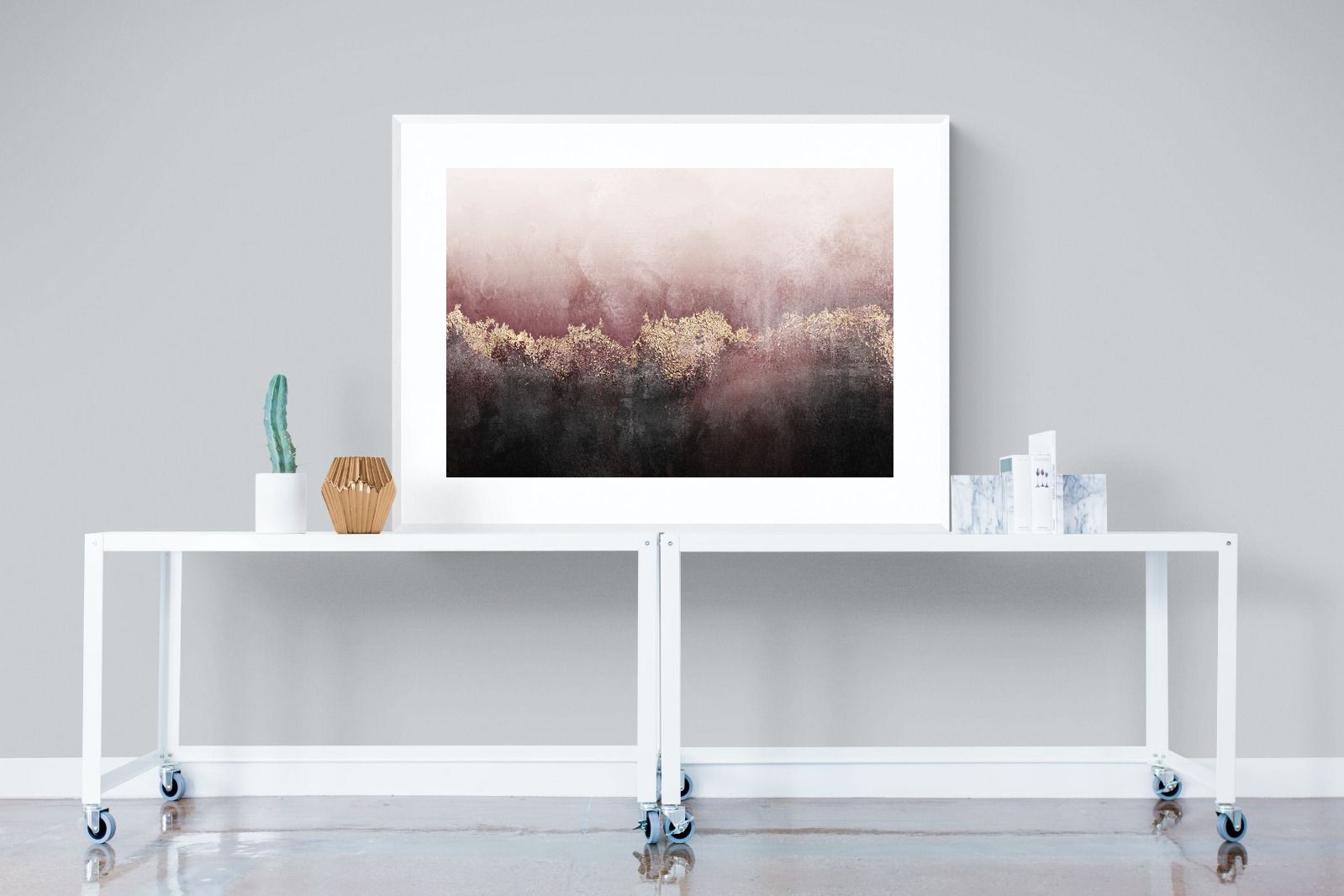 Pink Sky-Wall_Art-120 x 90cm-Framed Print-White-Pixalot
