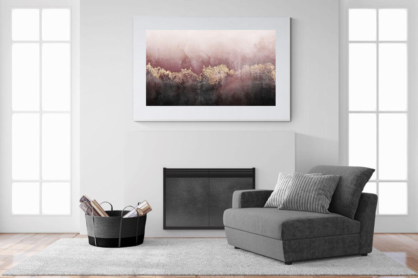 Pink Sky-Wall_Art-150 x 100cm-Framed Print-White-Pixalot