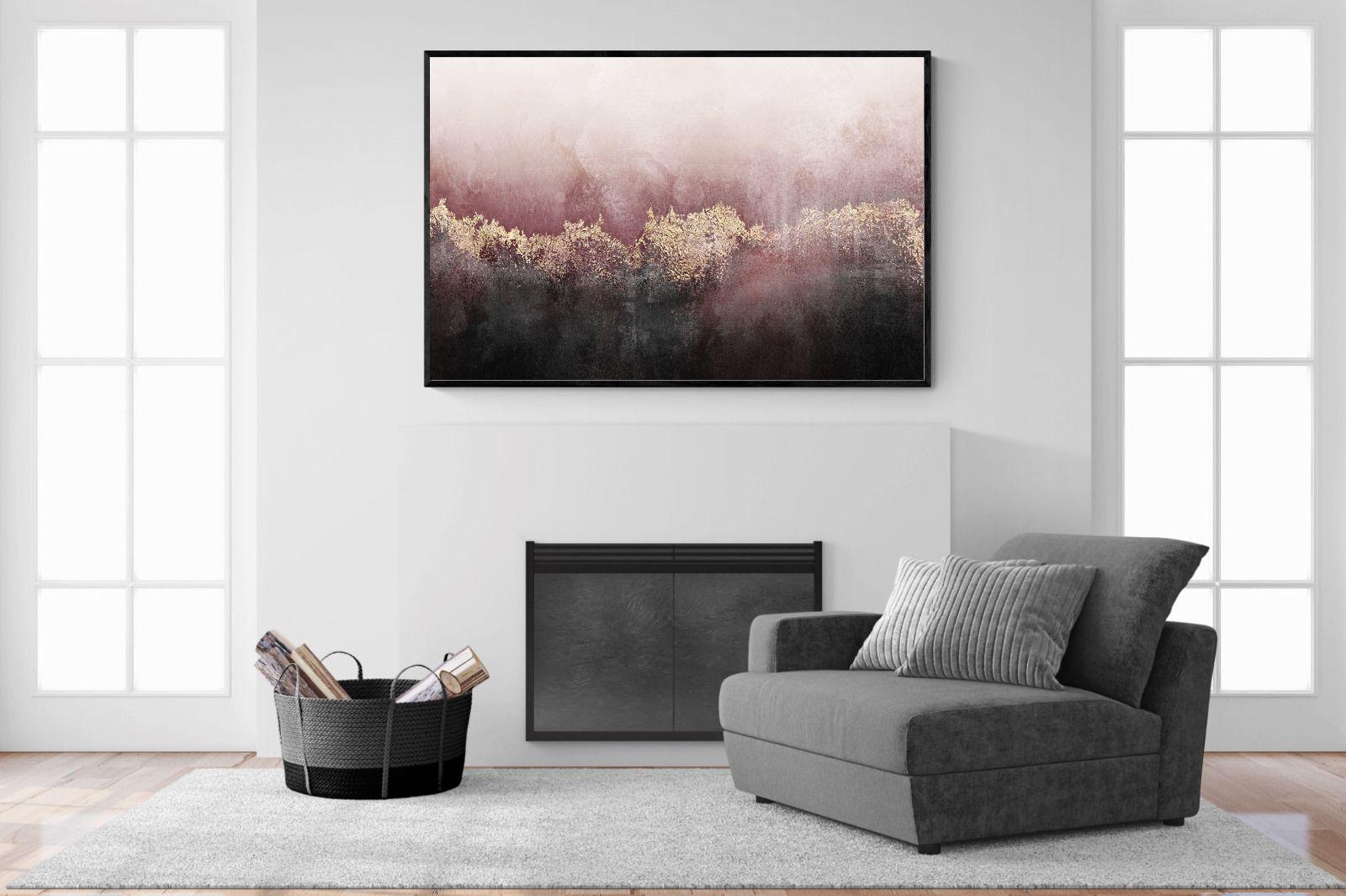 Pink Sky-Wall_Art-150 x 100cm-Mounted Canvas-Black-Pixalot