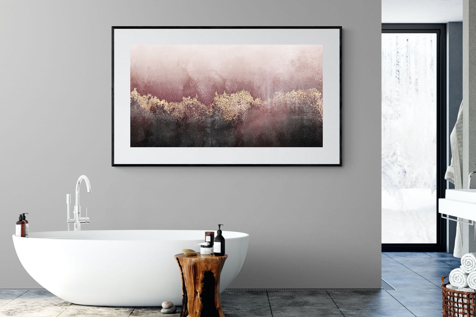 Pink Sky-Wall_Art-180 x 110cm-Framed Print-Black-Pixalot