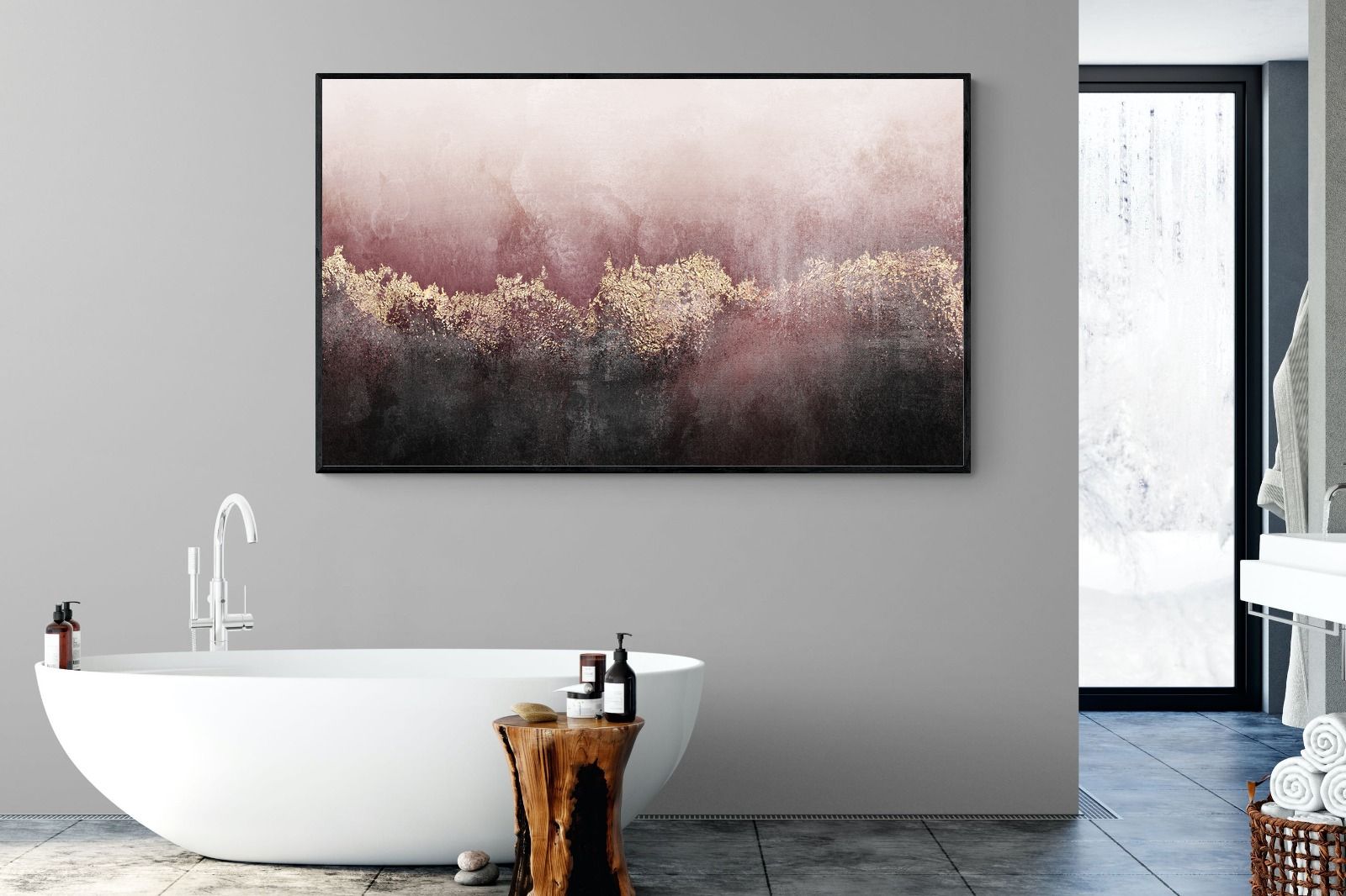 Pink Sky-Wall_Art-180 x 110cm-Mounted Canvas-Black-Pixalot