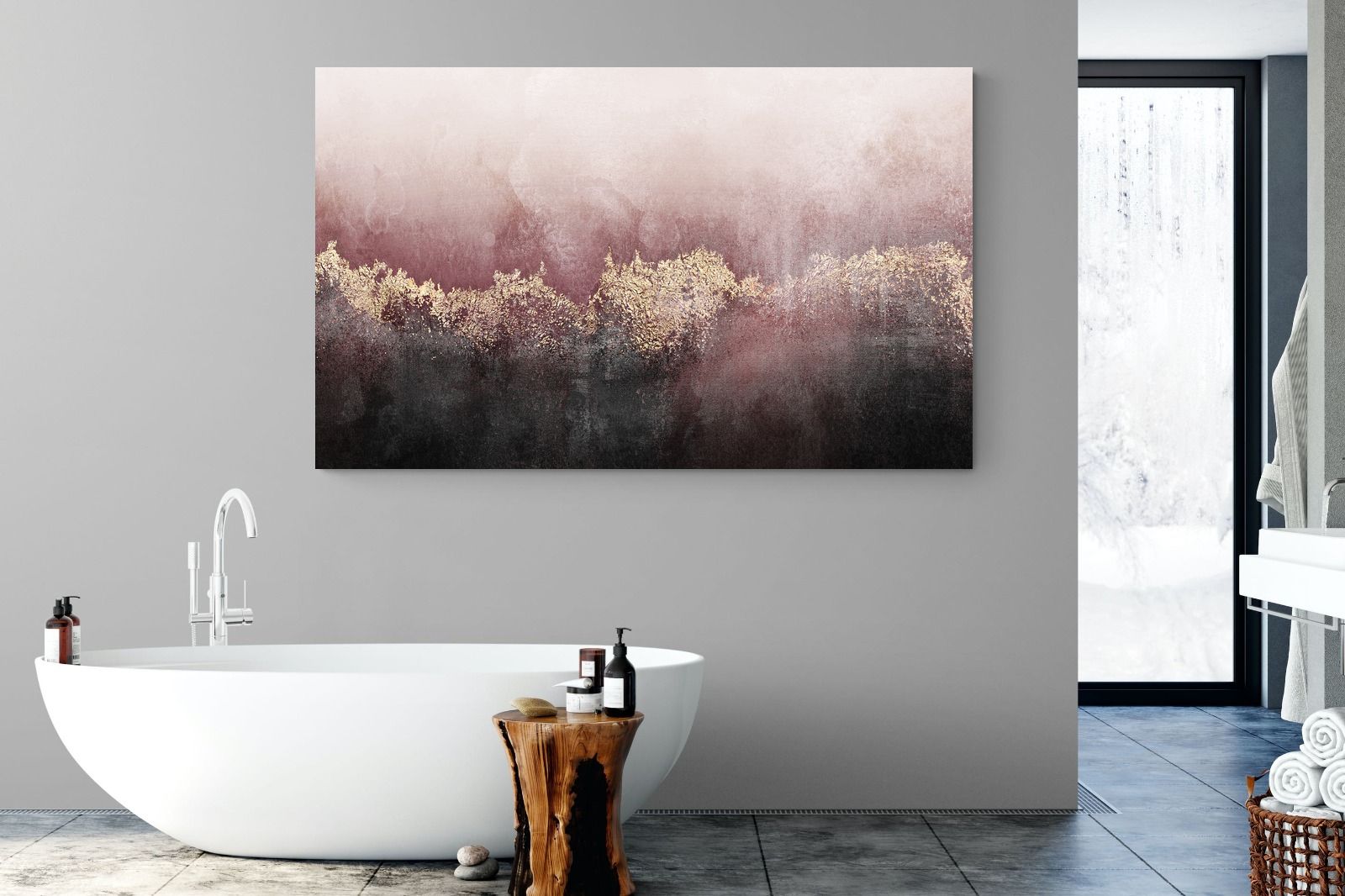 Pink Sky-Wall_Art-180 x 110cm-Mounted Canvas-No Frame-Pixalot