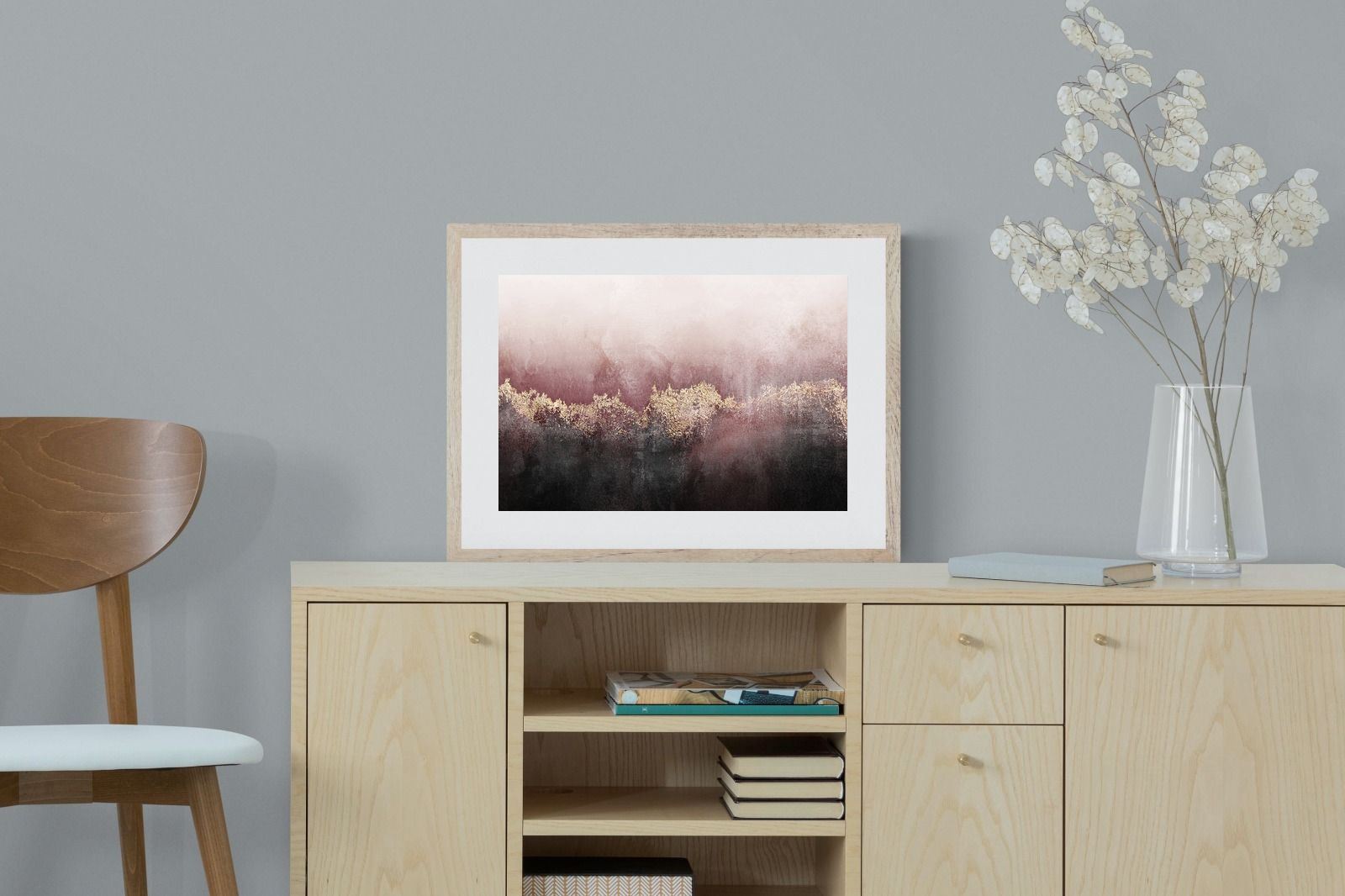 Pink Sky-Wall_Art-60 x 45cm-Framed Print-Wood-Pixalot