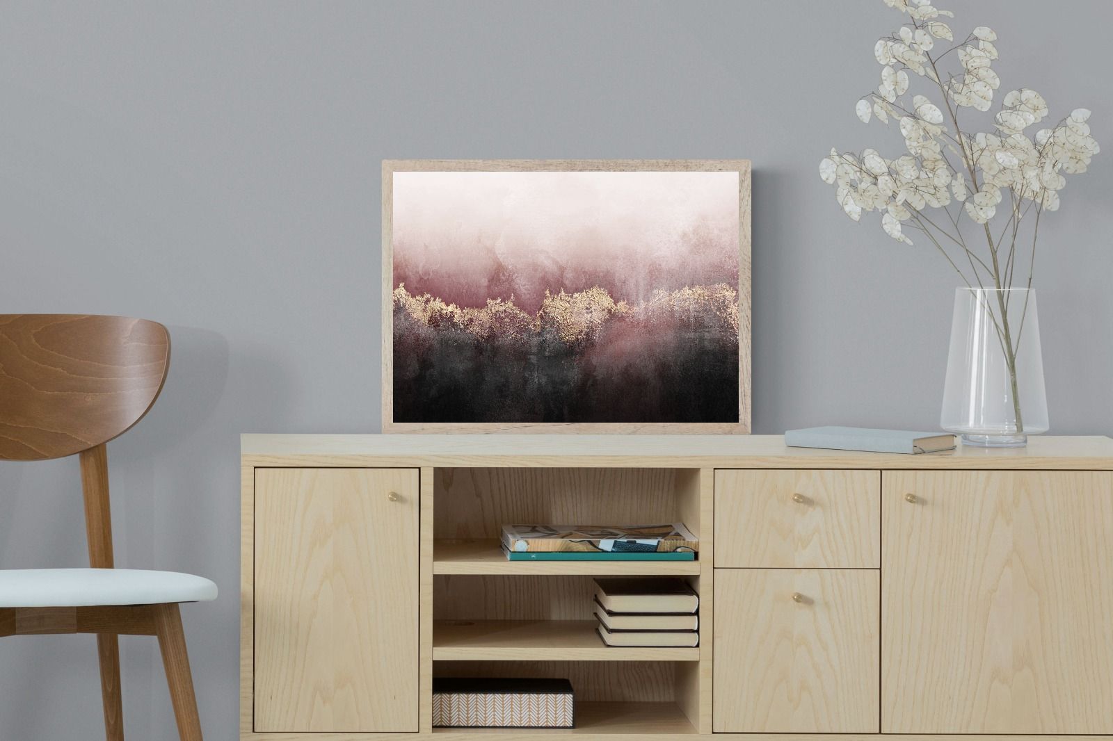 Pink Sky-Wall_Art-60 x 45cm-Mounted Canvas-Wood-Pixalot