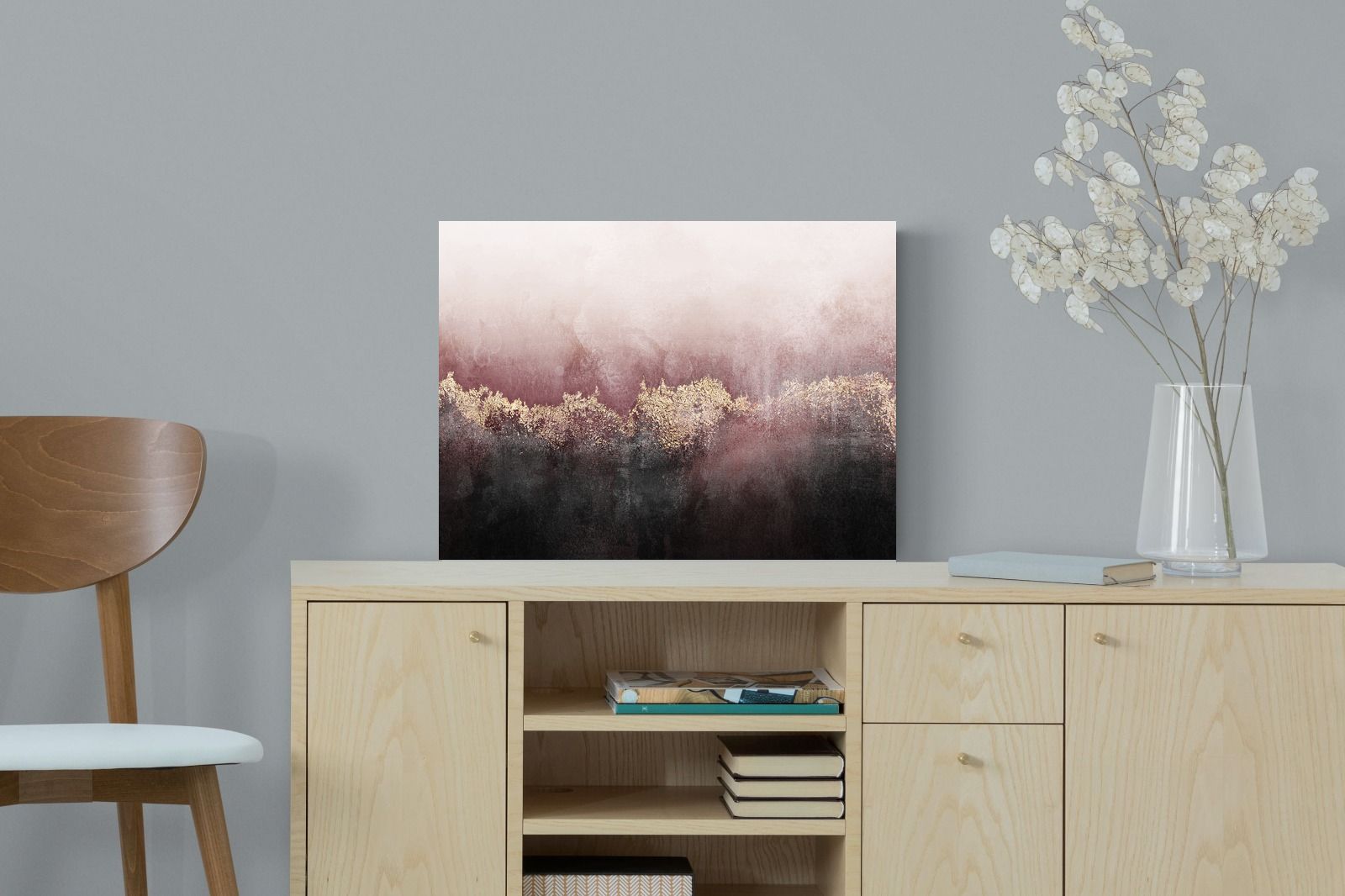 Pink Sky-Wall_Art-60 x 45cm-Mounted Canvas-No Frame-Pixalot