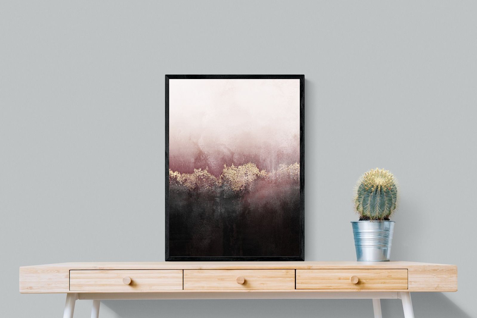 Pink Sky-Wall_Art-60 x 80cm-Mounted Canvas-Black-Pixalot