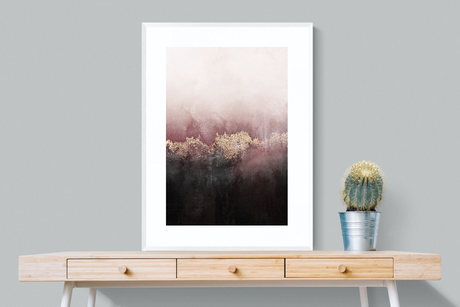Pink Sky-Wall_Art-75 x 100cm-Framed Print-White-Pixalot