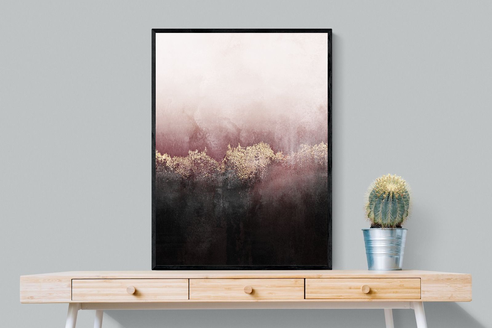 Pink Sky-Wall_Art-75 x 100cm-Mounted Canvas-Black-Pixalot