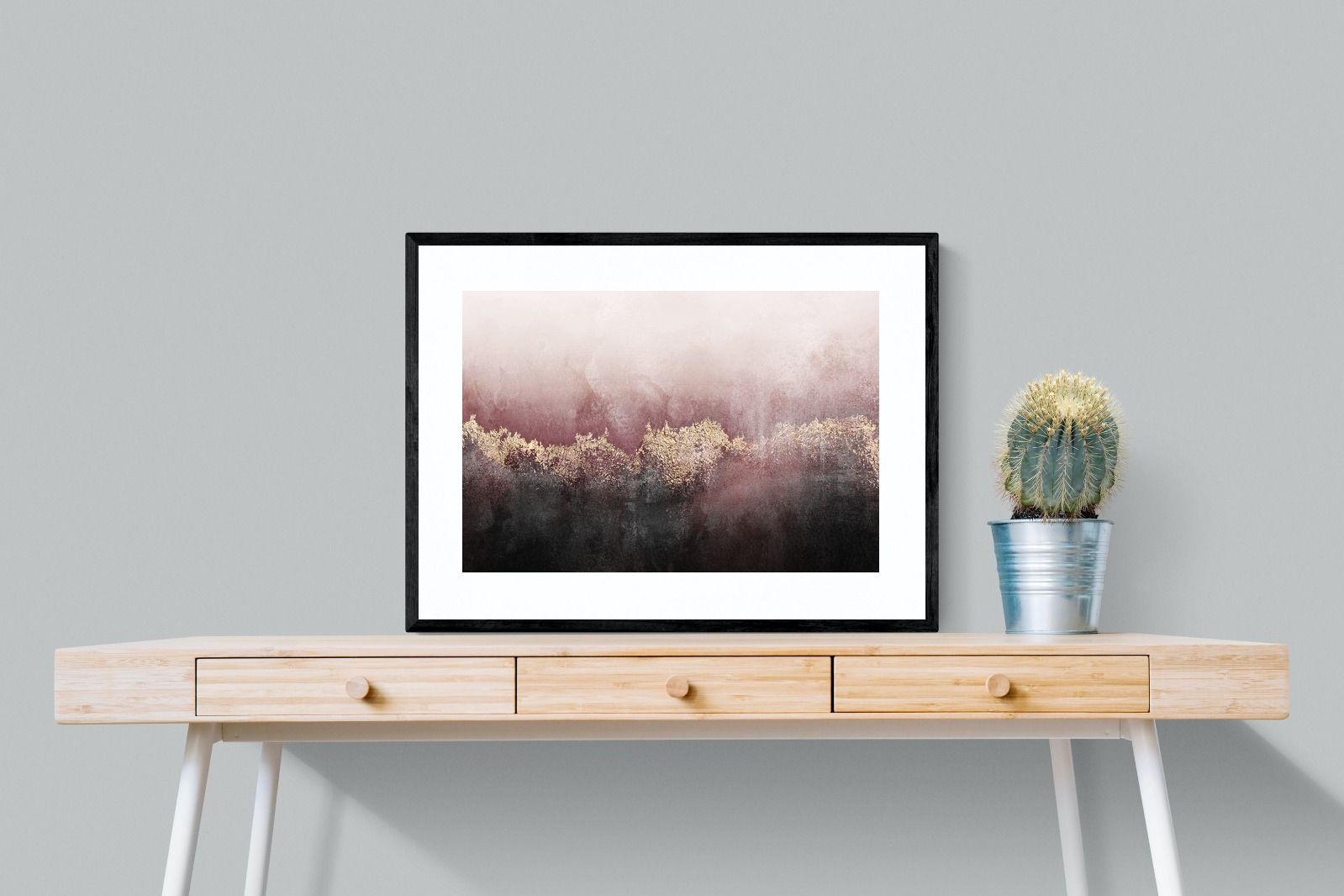 Pink Sky-Wall_Art-80 x 60cm-Framed Print-Black-Pixalot