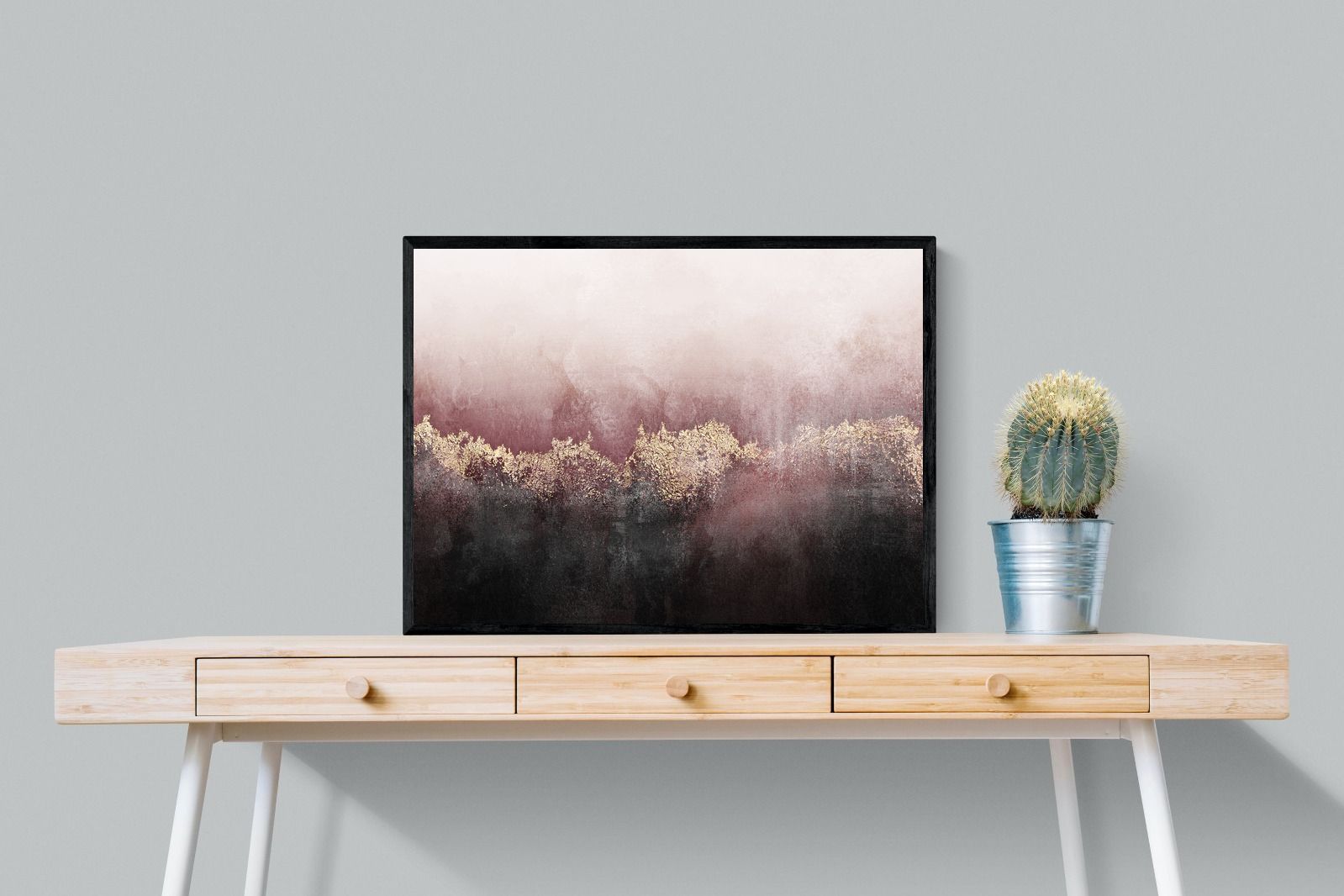 Pink Sky-Wall_Art-80 x 60cm-Mounted Canvas-Black-Pixalot