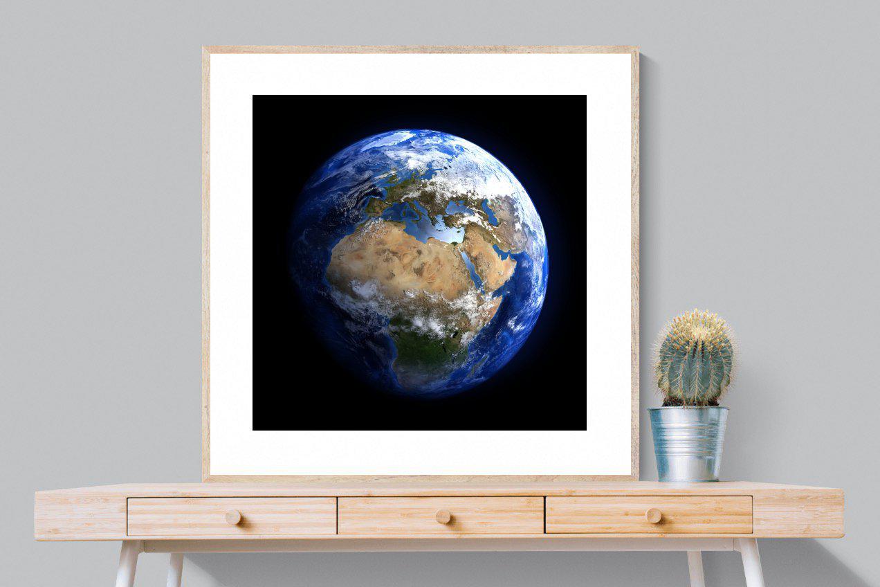 Planet Earth-Wall_Art-100 x 100cm-Framed Print-Wood-Pixalot