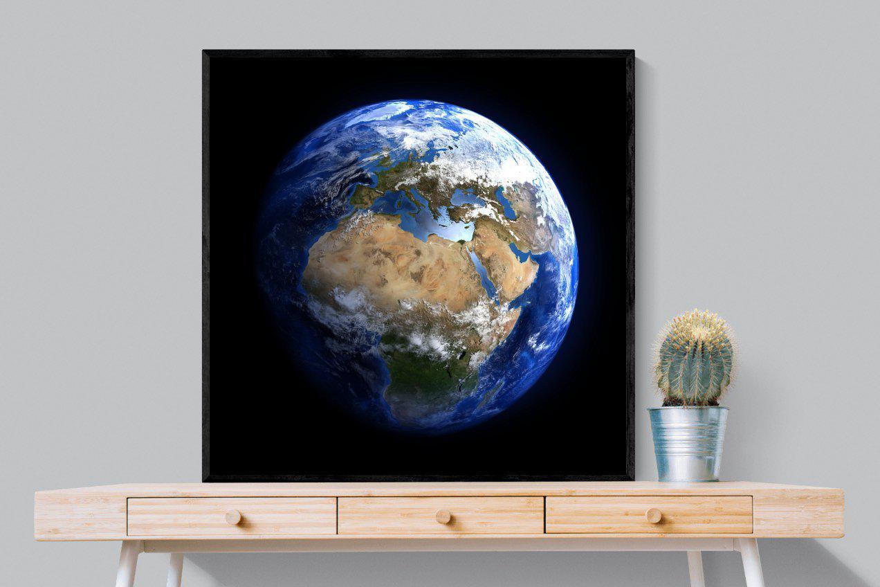 Planet Earth-Wall_Art-100 x 100cm-Mounted Canvas-Black-Pixalot