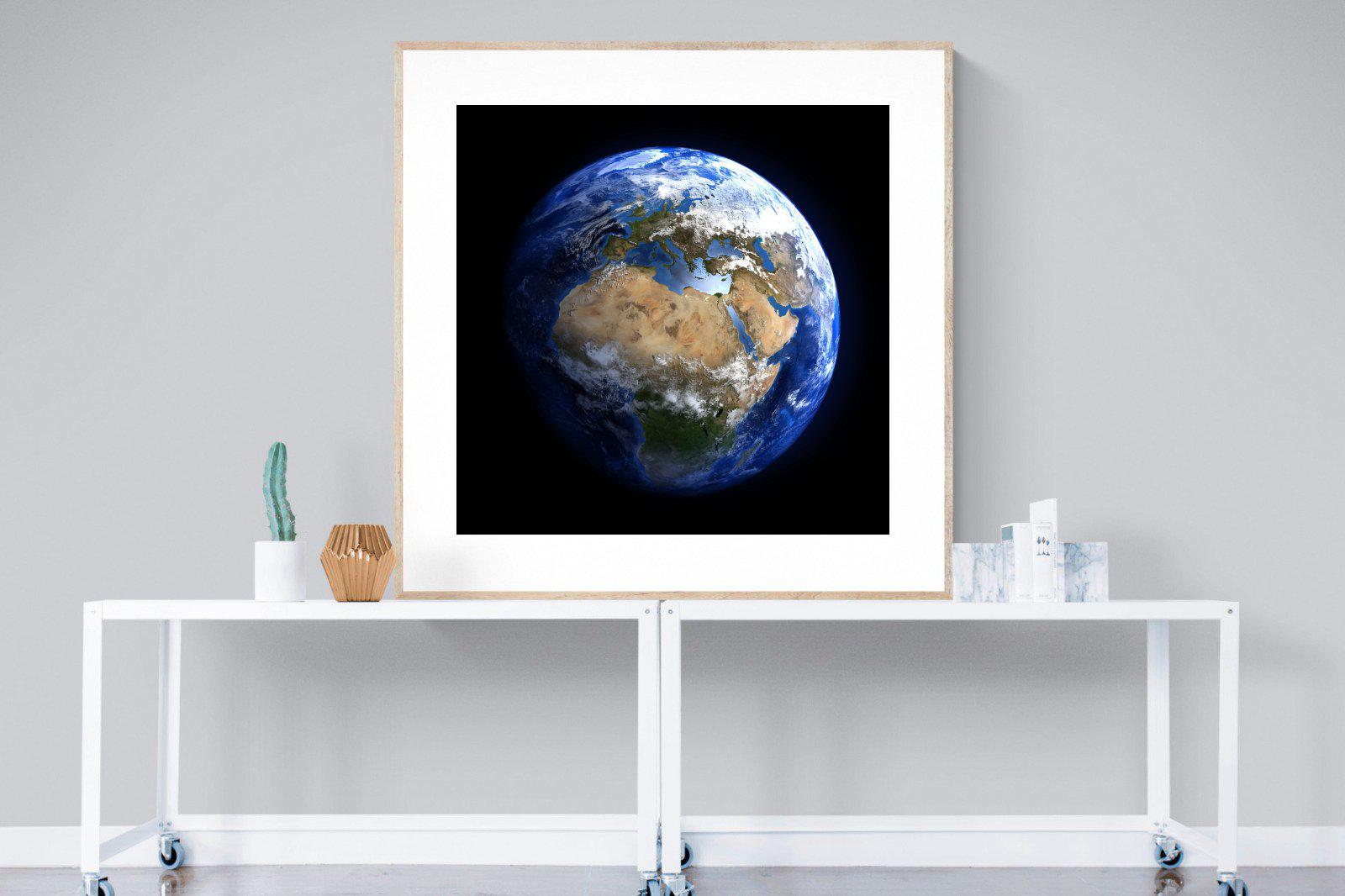 Planet Earth-Wall_Art-120 x 120cm-Framed Print-Wood-Pixalot