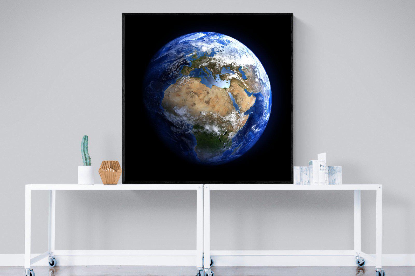 Planet Earth-Wall_Art-120 x 120cm-Mounted Canvas-Black-Pixalot