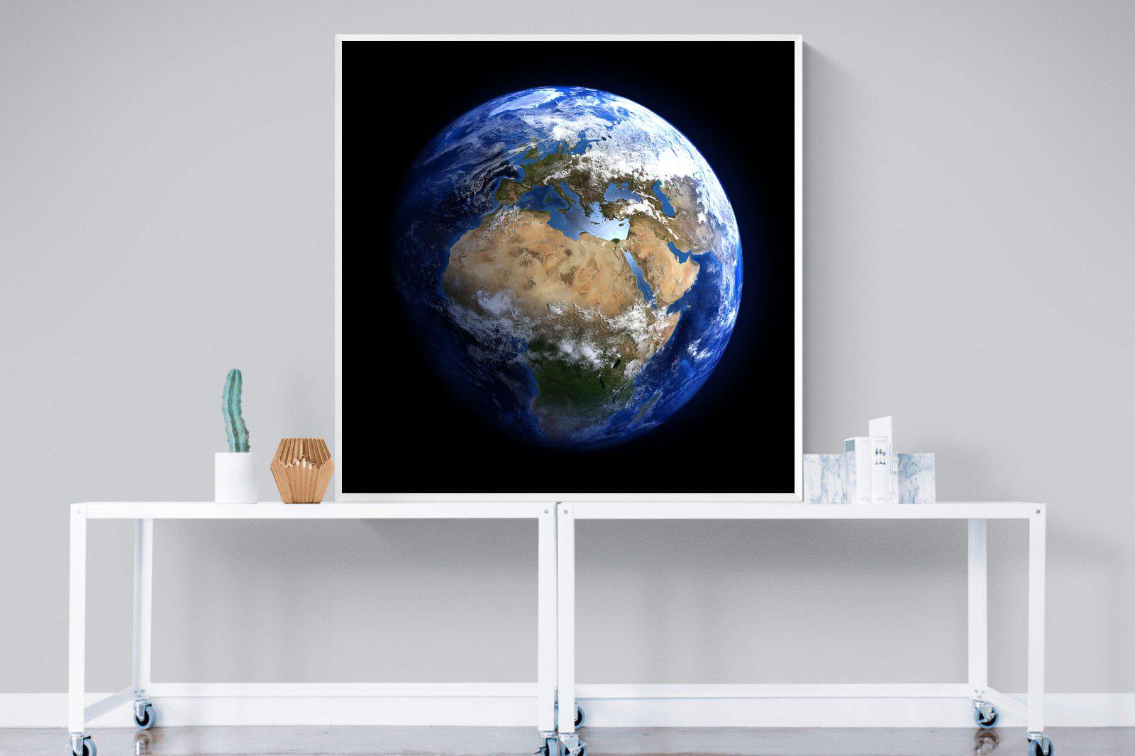 Planet Earth-Wall_Art-120 x 120cm-Mounted Canvas-White-Pixalot