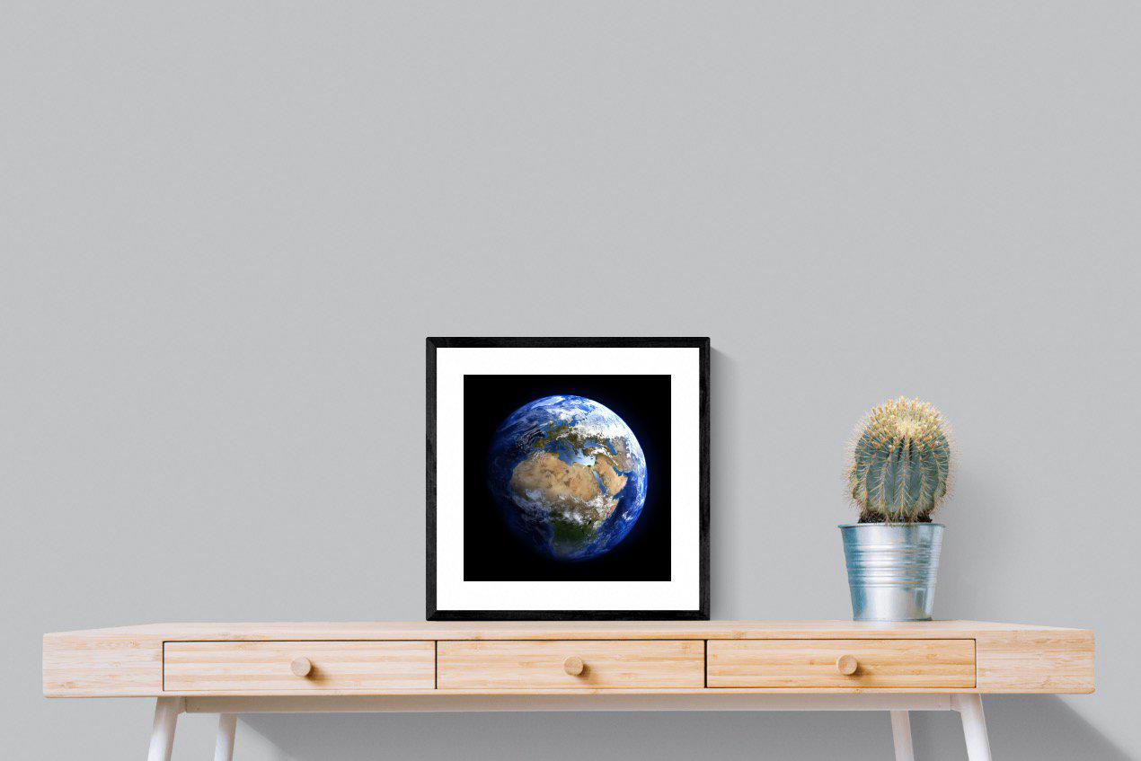 Planet Earth-Wall_Art-50 x 50cm-Framed Print-Black-Pixalot