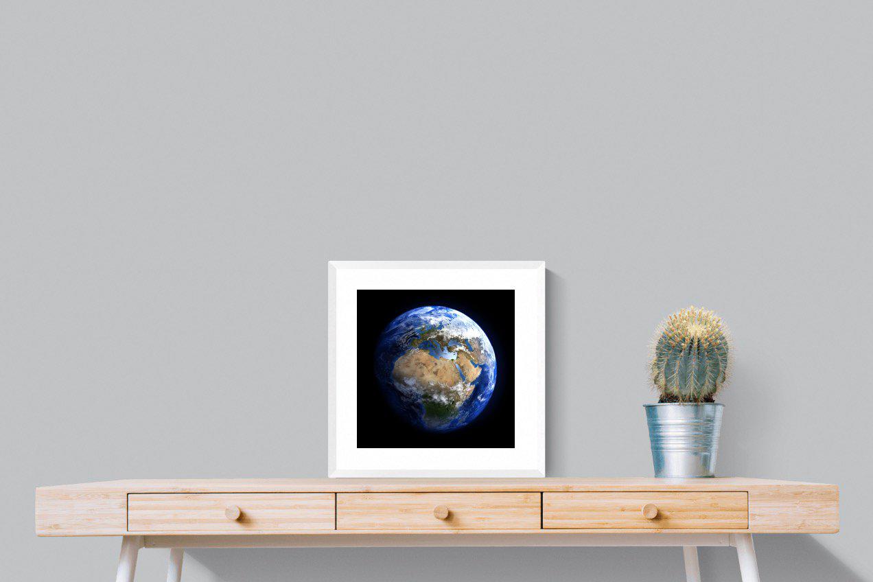 Planet Earth-Wall_Art-50 x 50cm-Framed Print-White-Pixalot