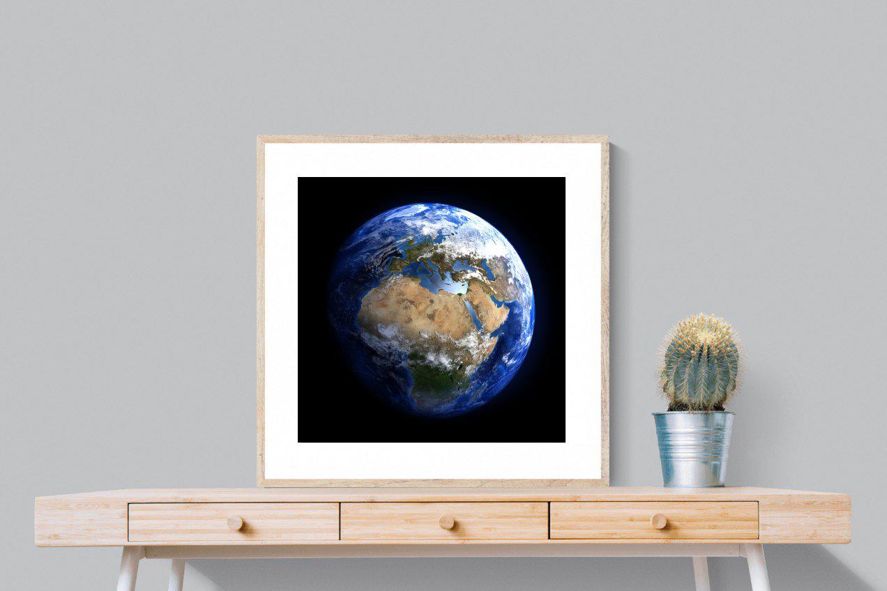 Planet Earth-Wall_Art-80 x 80cm-Framed Print-Wood-Pixalot