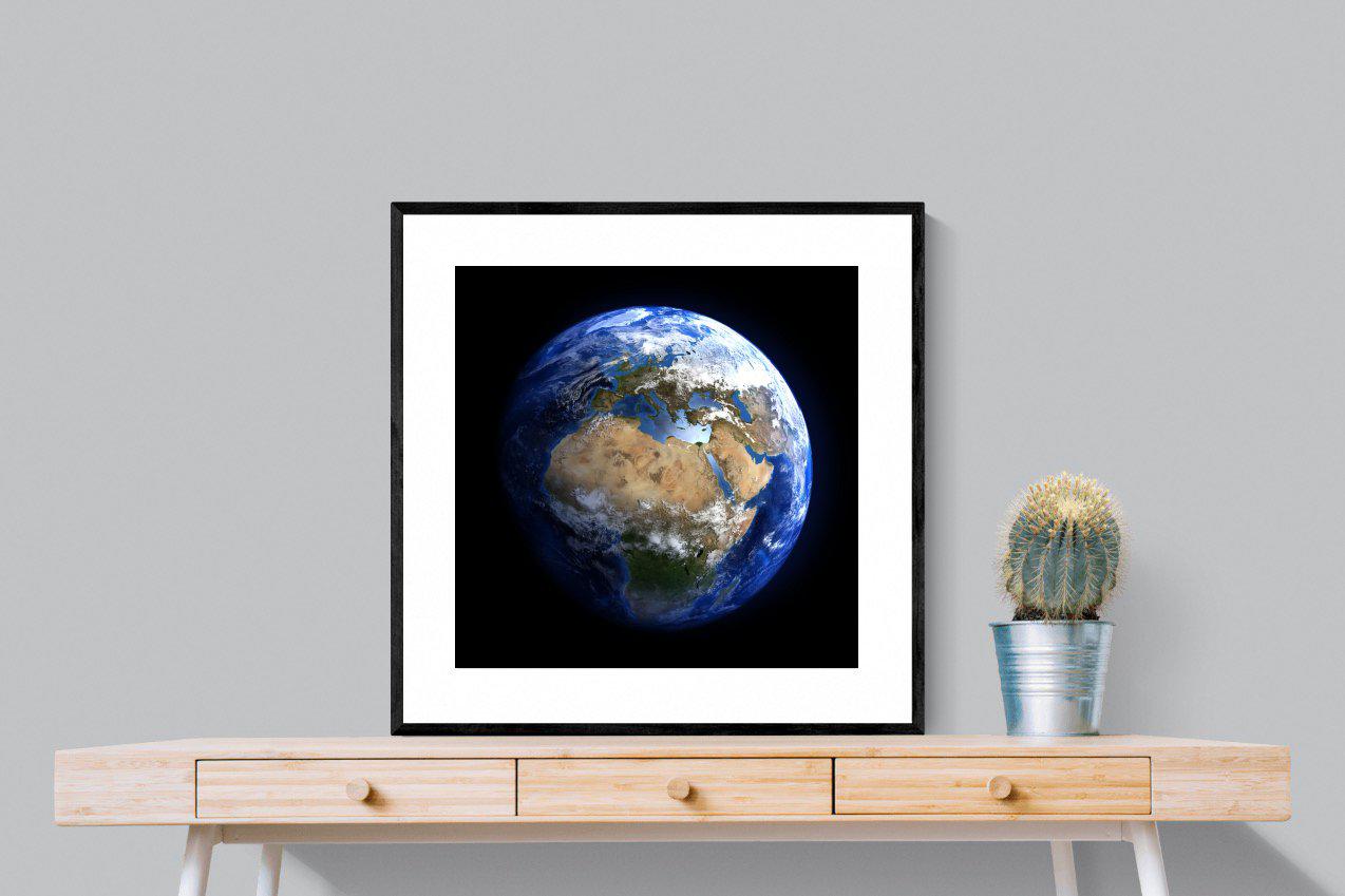 Planet Earth-Wall_Art-80 x 80cm-Framed Print-Black-Pixalot