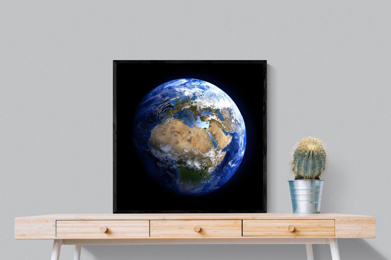 Planet Earth-Wall_Art-80 x 80cm-Mounted Canvas-Black-Pixalot