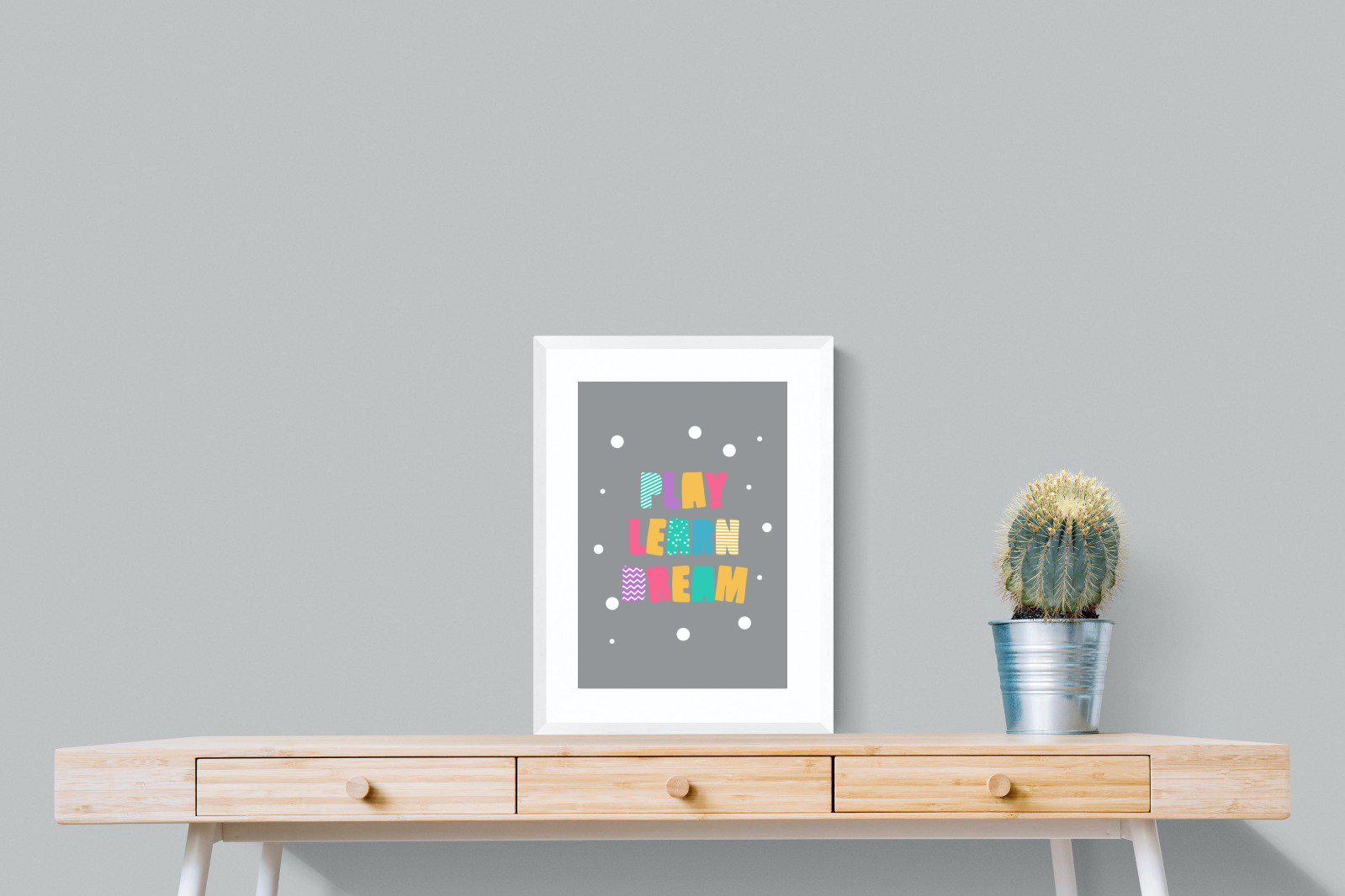 Play, Learn, Dream-Wall_Art-45 x 60cm-Framed Print-White-Pixalot