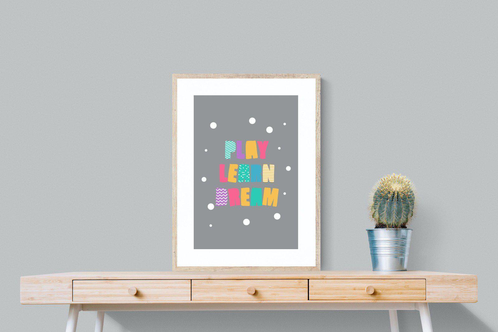 Play, Learn, Dream-Wall_Art-60 x 80cm-Framed Print-Wood-Pixalot