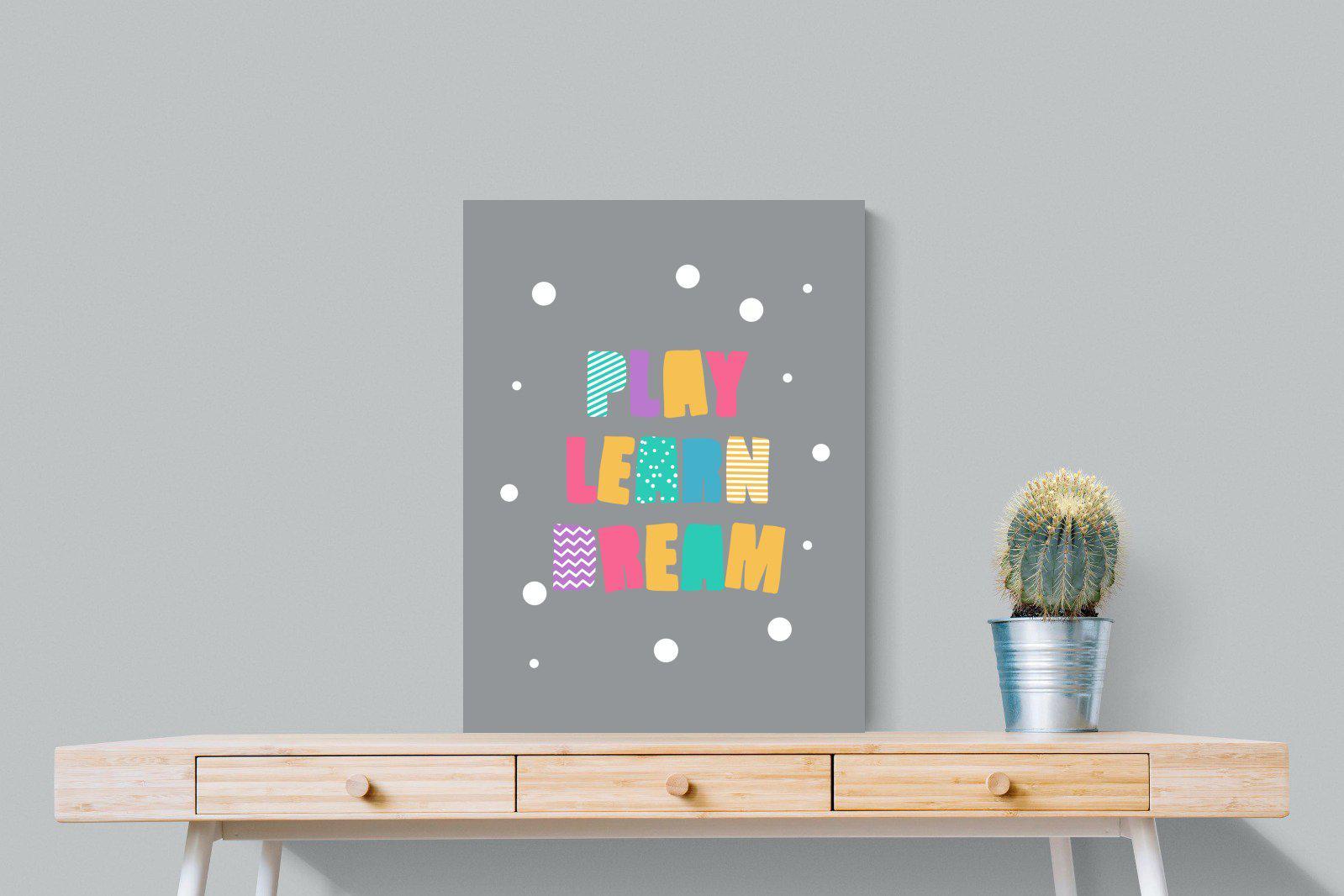 Play, Learn, Dream-Wall_Art-60 x 80cm-Mounted Canvas-No Frame-Pixalot