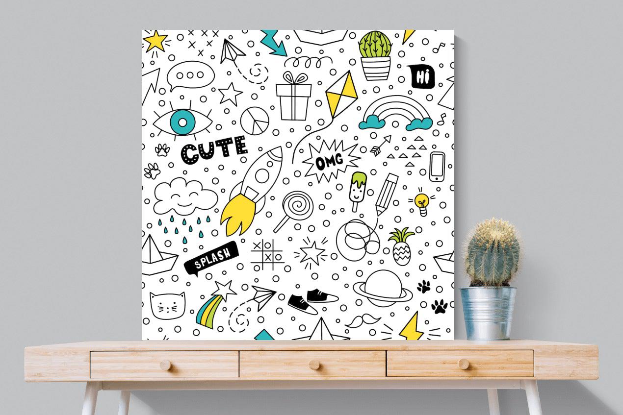 Play Time-Wall_Art-100 x 100cm-Mounted Canvas-No Frame-Pixalot