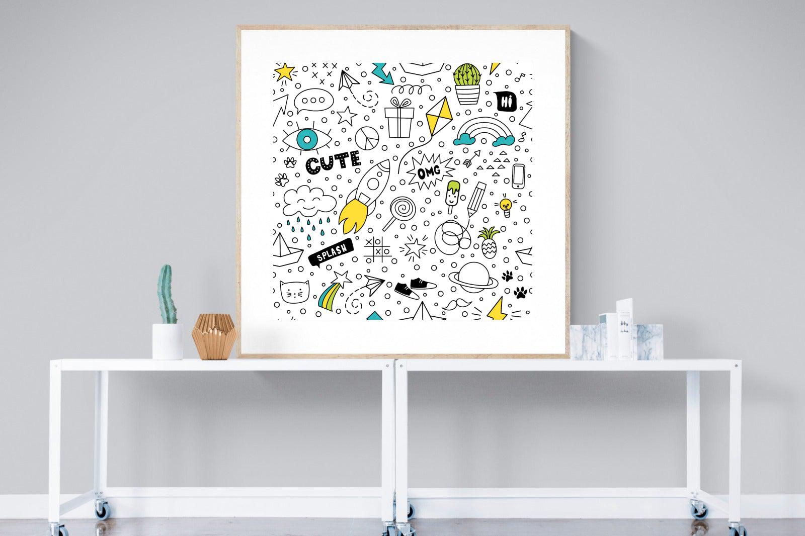 Play Time-Wall_Art-120 x 120cm-Framed Print-Wood-Pixalot
