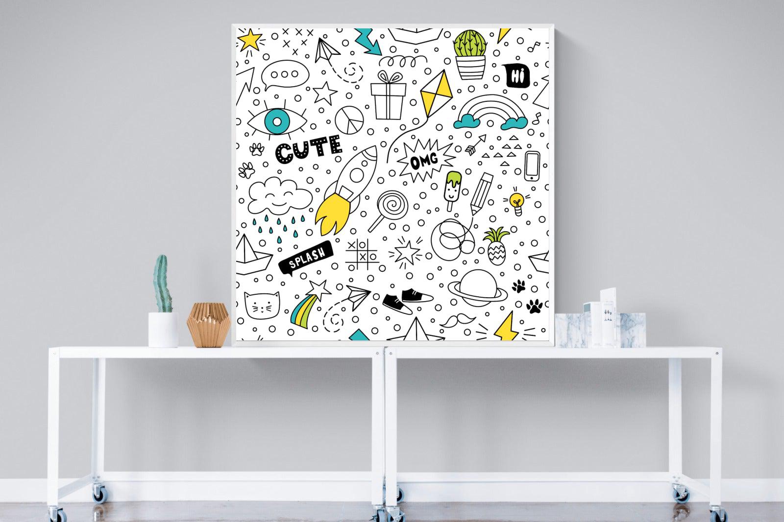 Play Time-Wall_Art-120 x 120cm-Mounted Canvas-White-Pixalot