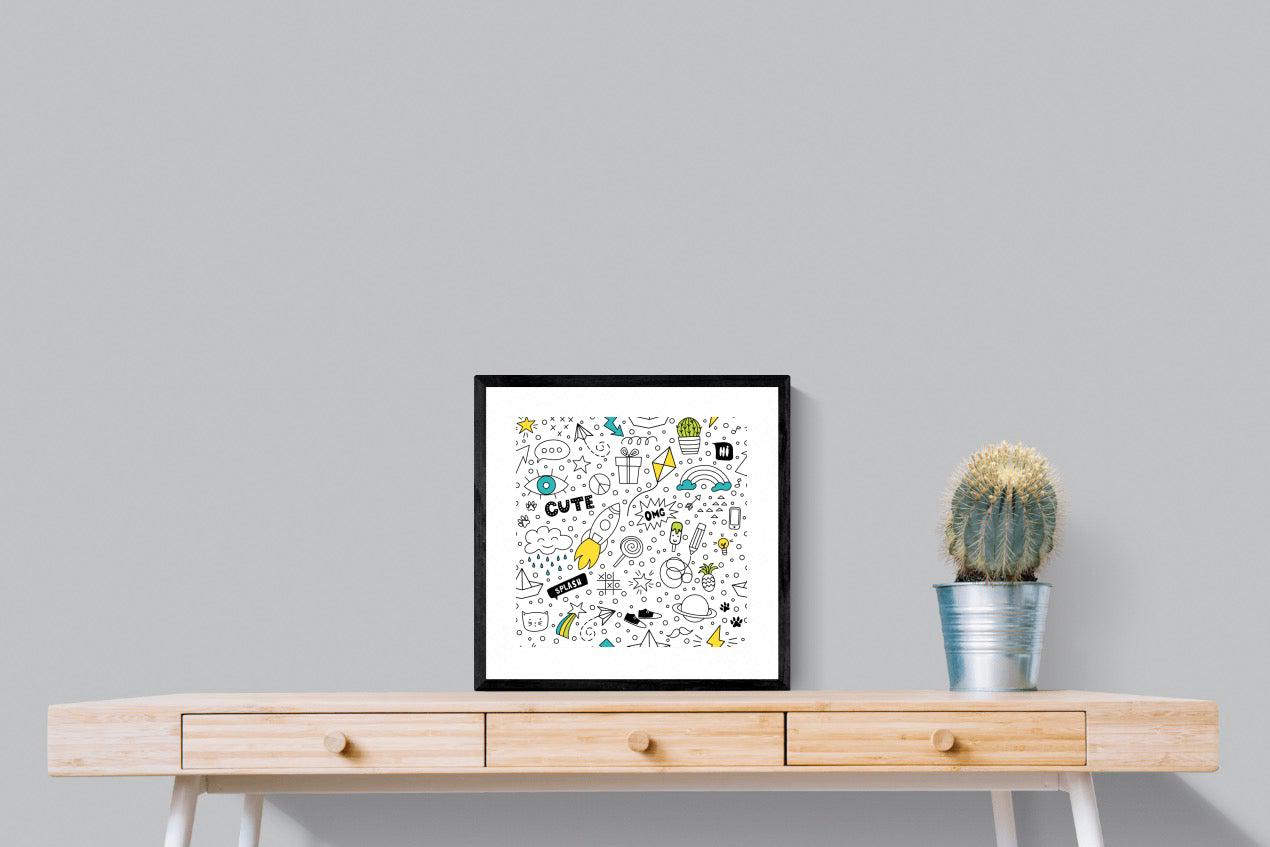 Play Time-Wall_Art-50 x 50cm-Framed Print-Black-Pixalot