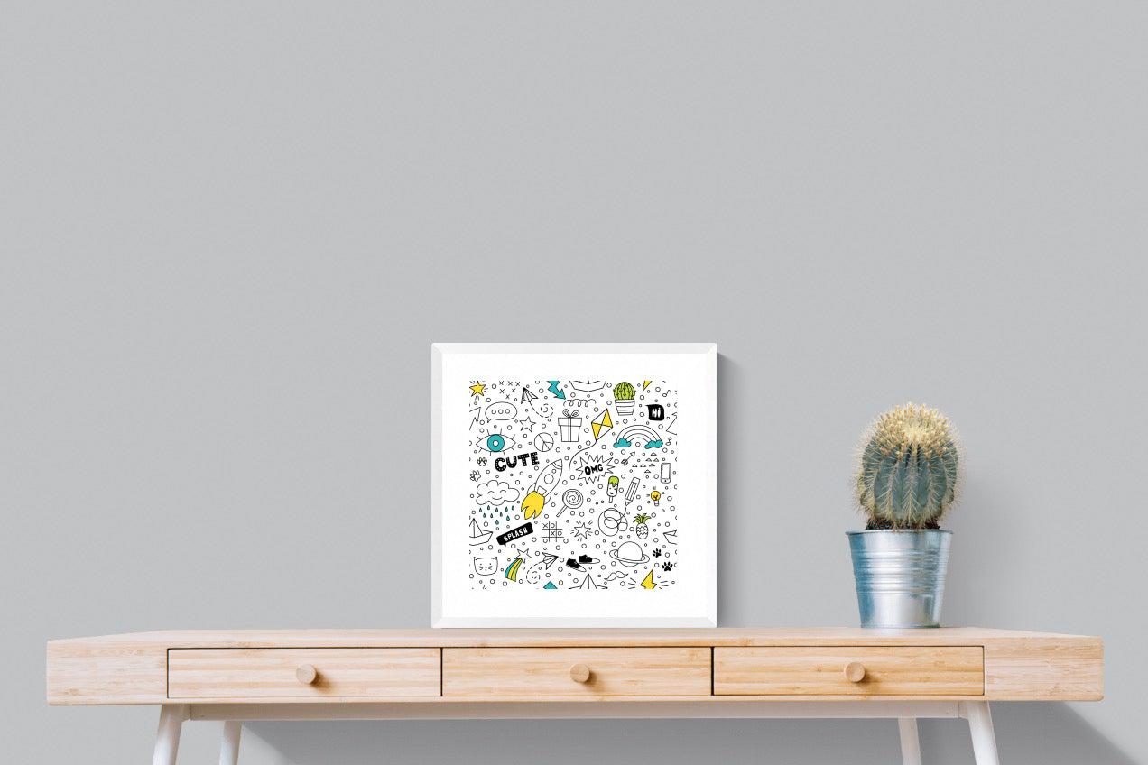 Play Time-Wall_Art-50 x 50cm-Framed Print-White-Pixalot