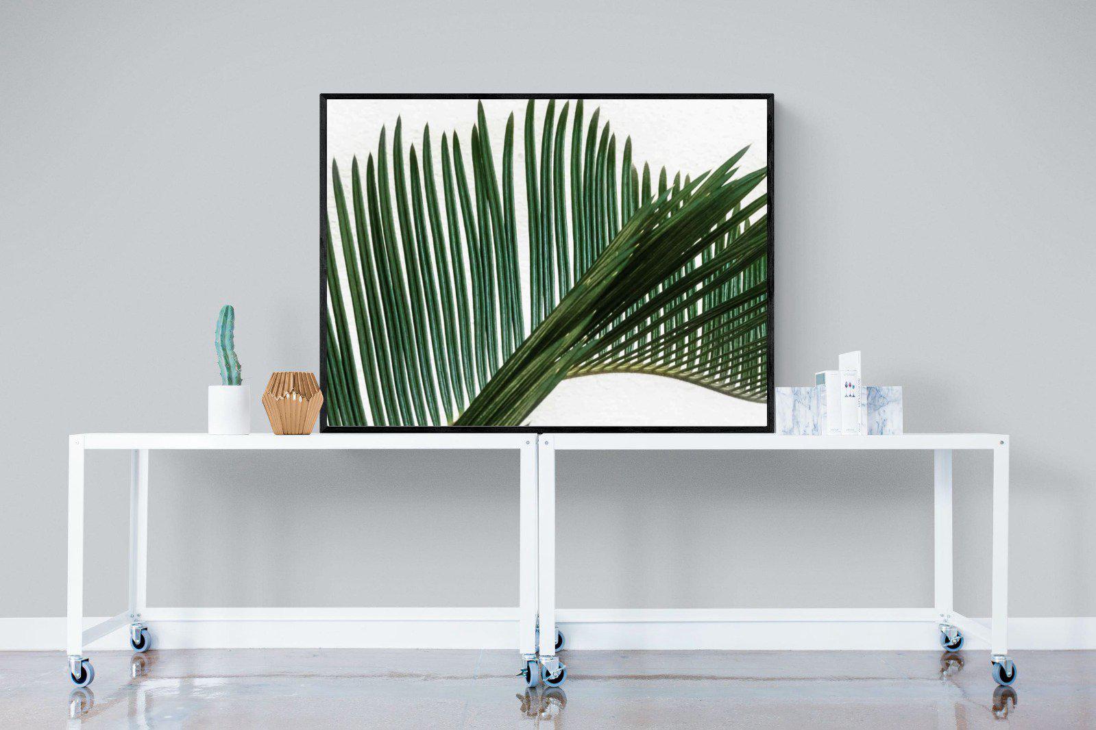 Pointy Frond-Wall_Art-120 x 90cm-Mounted Canvas-Black-Pixalot