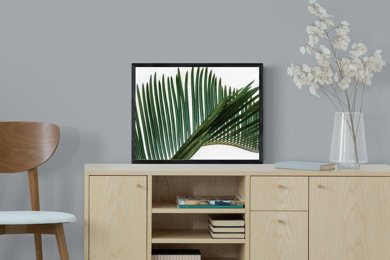 Pointy Frond-Wall_Art-60 x 45cm-Mounted Canvas-Black-Pixalot