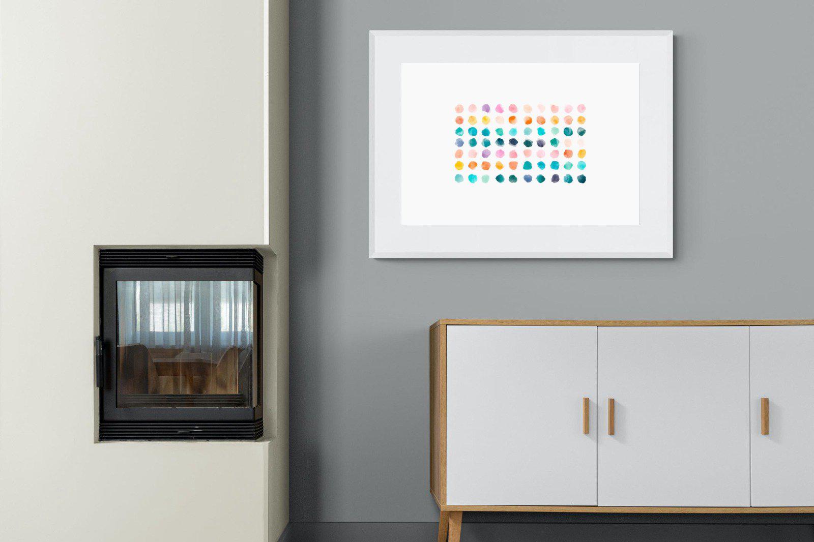 Polkadot-Wall_Art-100 x 75cm-Framed Print-White-Pixalot