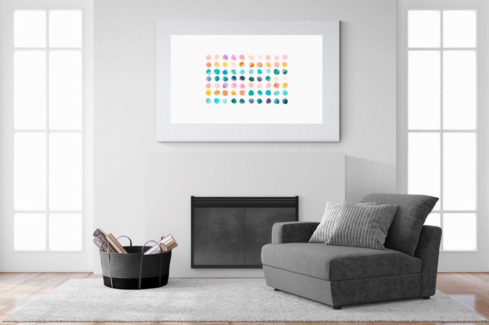 Polkadot-Wall_Art-150 x 100cm-Framed Print-White-Pixalot