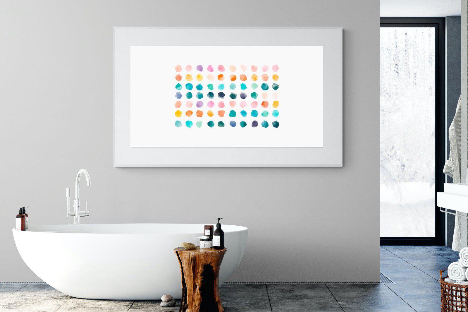 Polkadot-Wall_Art-180 x 110cm-Framed Print-White-Pixalot