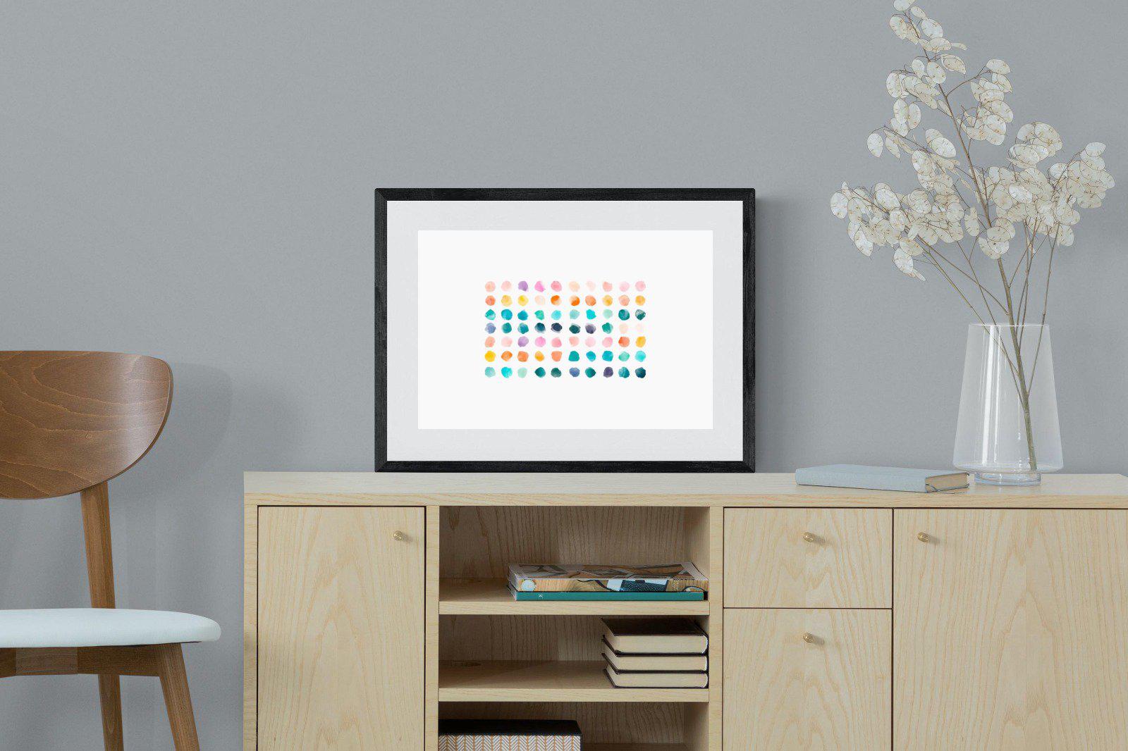 Polkadot-Wall_Art-60 x 45cm-Framed Print-Black-Pixalot