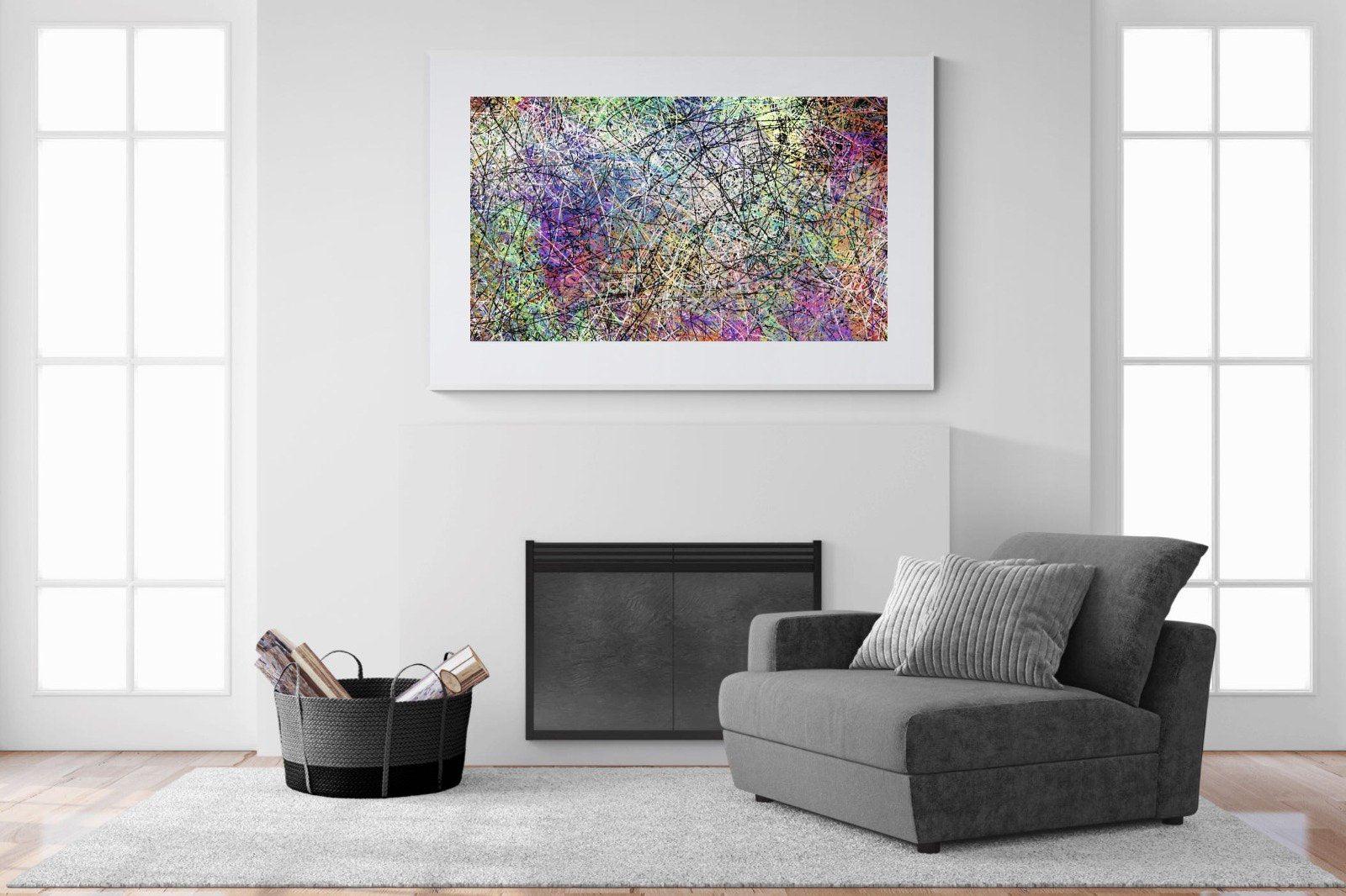 Pollock-Wall_Art-150 x 100cm-Framed Print-White-Pixalot