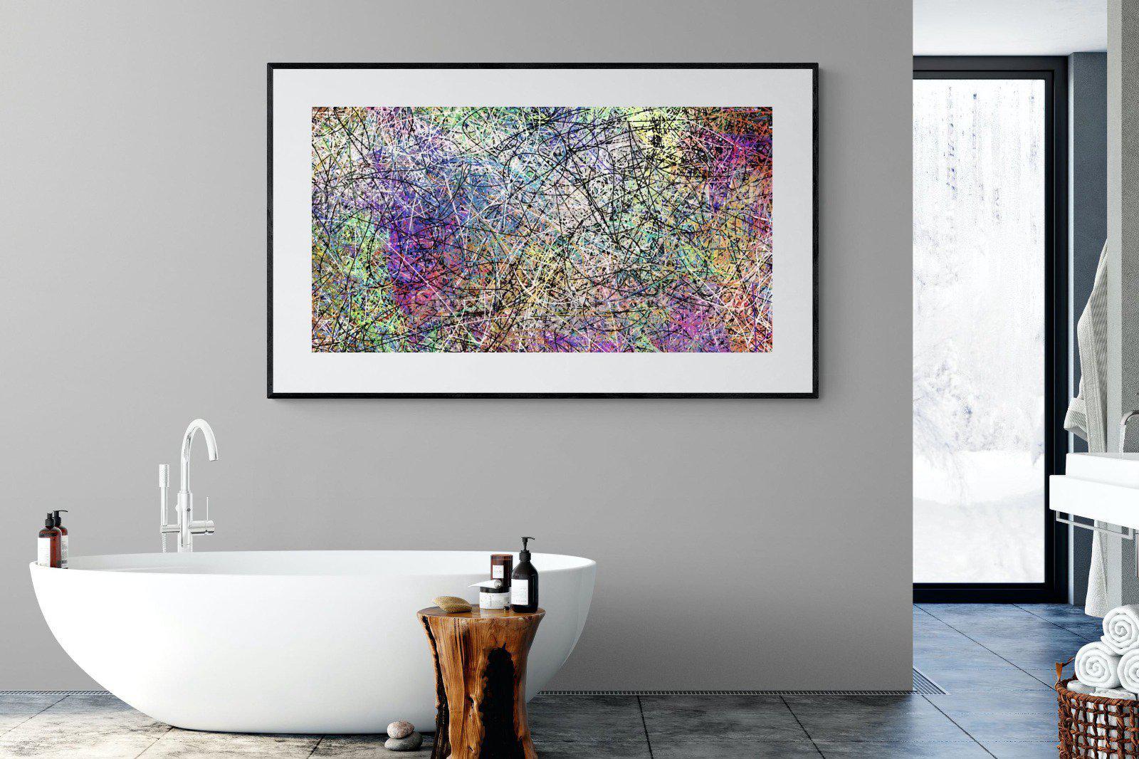Pollock-Wall_Art-180 x 110cm-Framed Print-Black-Pixalot